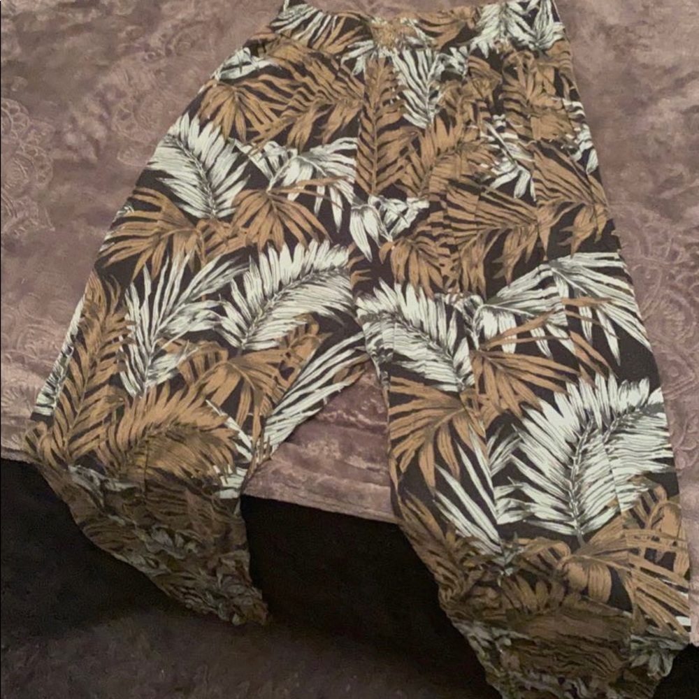 Green/Mint palm print harem pants